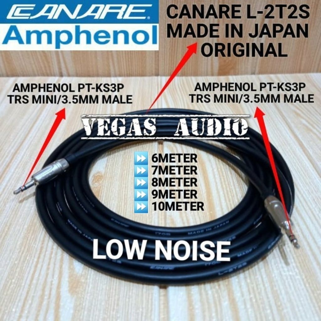 KABEL AUDIO CANARE ORIGINAL JACK AMPHENOL AUX 3.5MM MALE STEREO TO AUX 3.5MM MALE STEREO 6METER-10ME