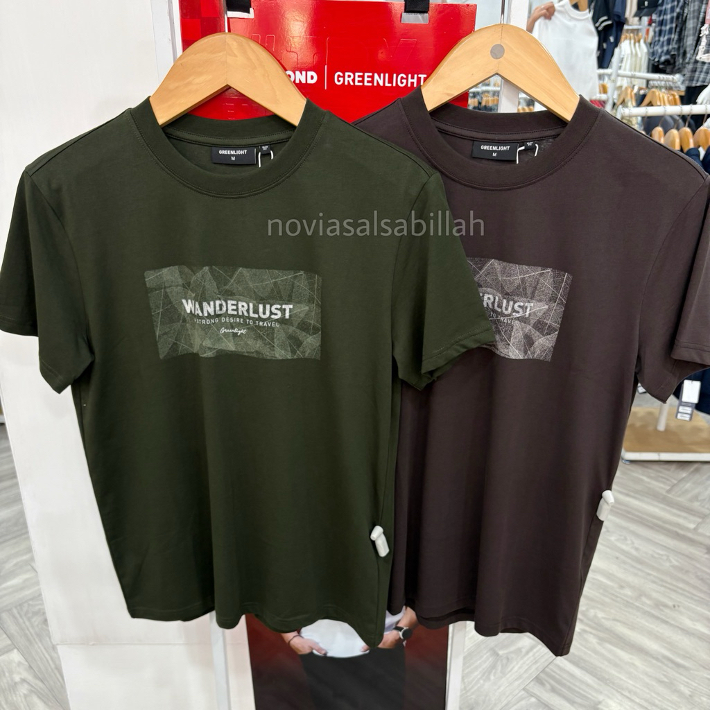 Kaos GREENLIGHT Pria Slimfit Cotton Wanderlust ORIGINAL 100%