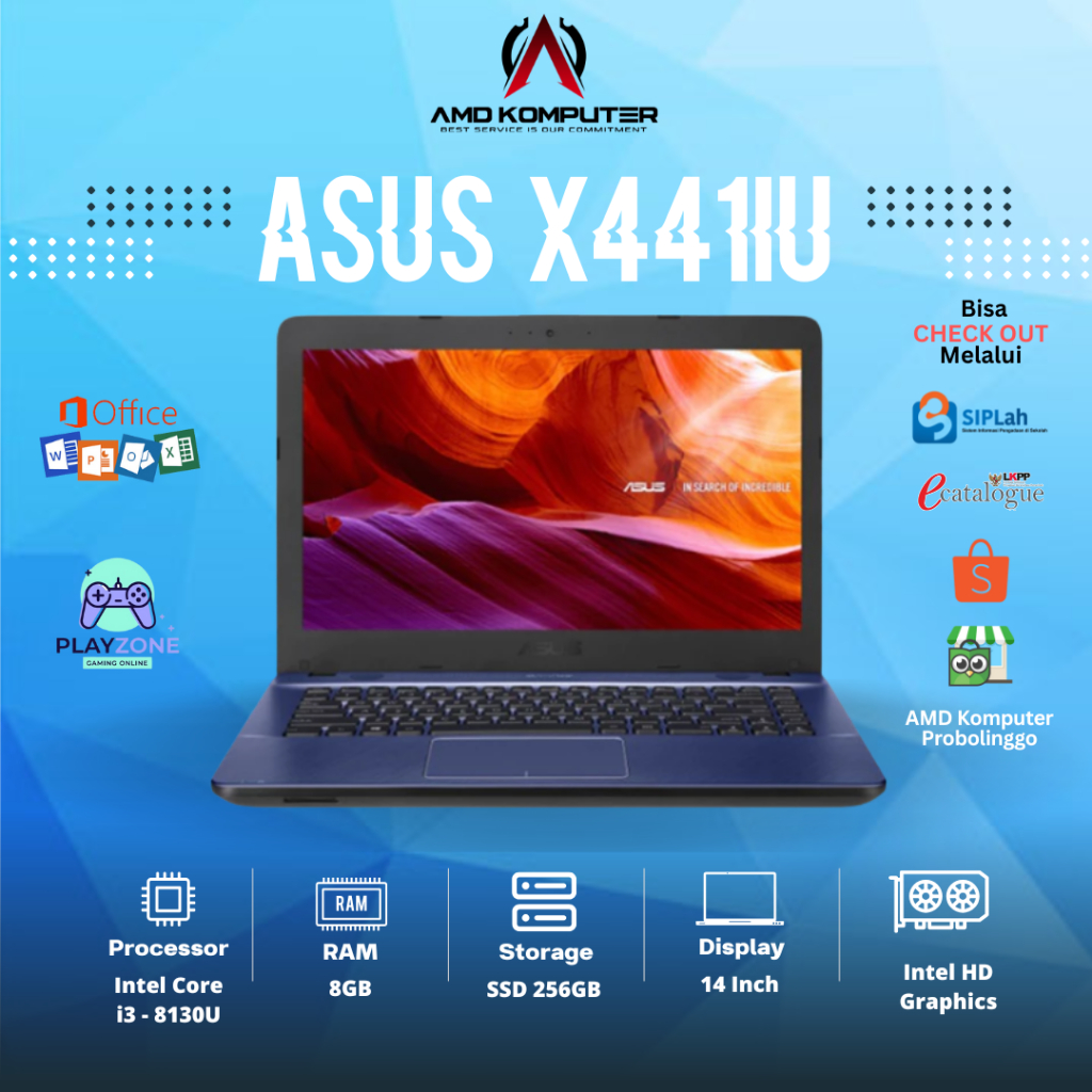 Asus X441UA Core i3 7020U RAM 8GB 256GB