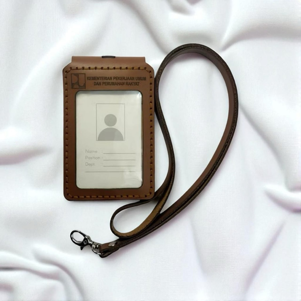 ID CARD HOLDER KULIT ASLI NAME TAG KULIT ASLI | ID CARD LANYARD KULIT MAGNET asli garut