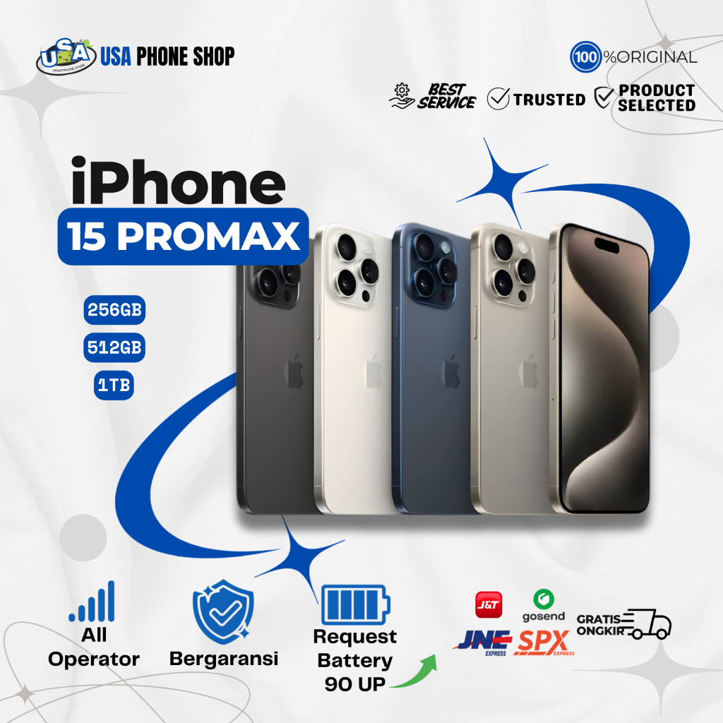 iPhone 15 Pro Max ex Ibox Garansi 100%Original iPhone Fullset All Operator 256GB 512GB 1TB