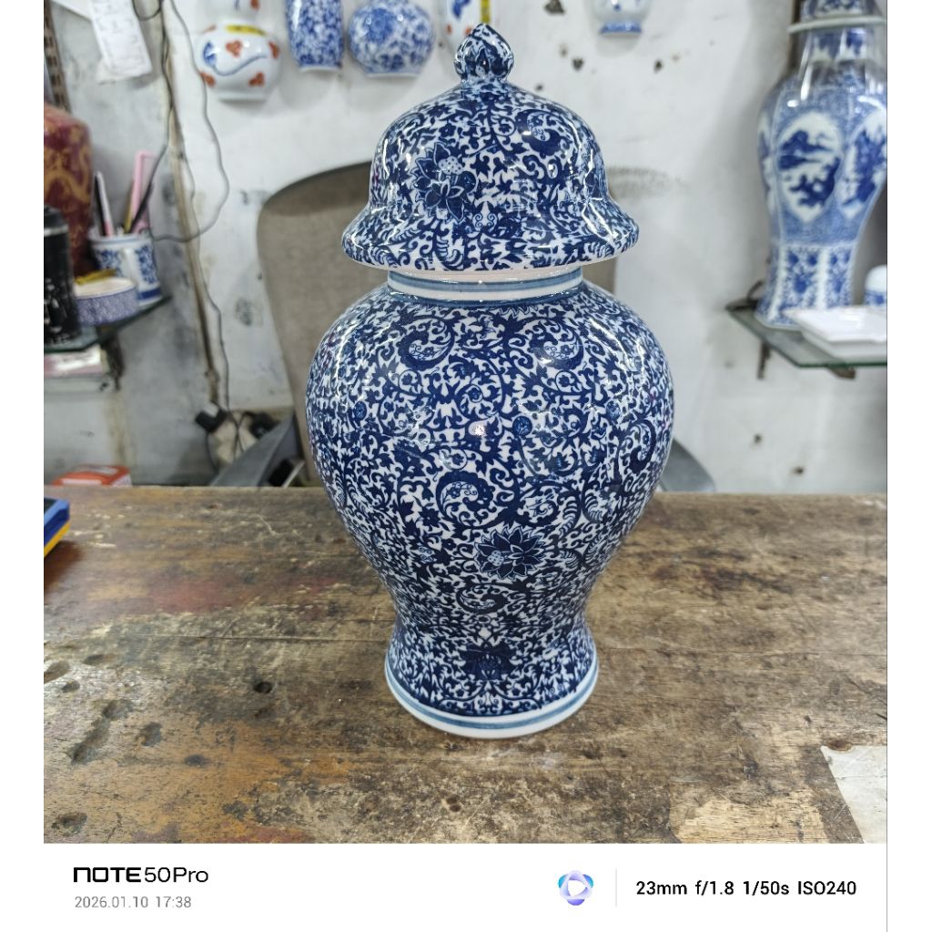 Keramik Vas Guci Pajangan Rumah Tinggi 30cm