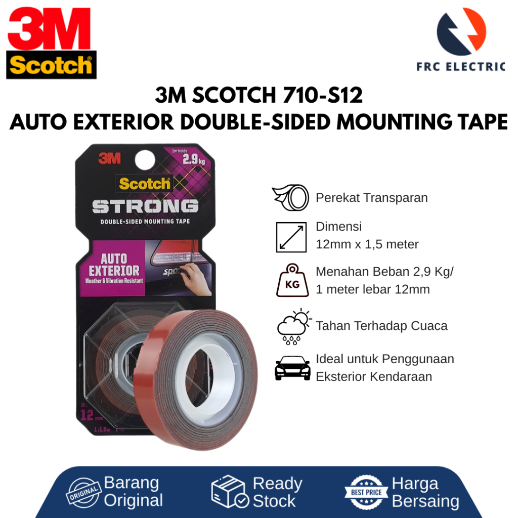 3M SCOTCH Auto Exterior Perekat Mobil Double Tape - Double Tape - Double Tape Otomotif