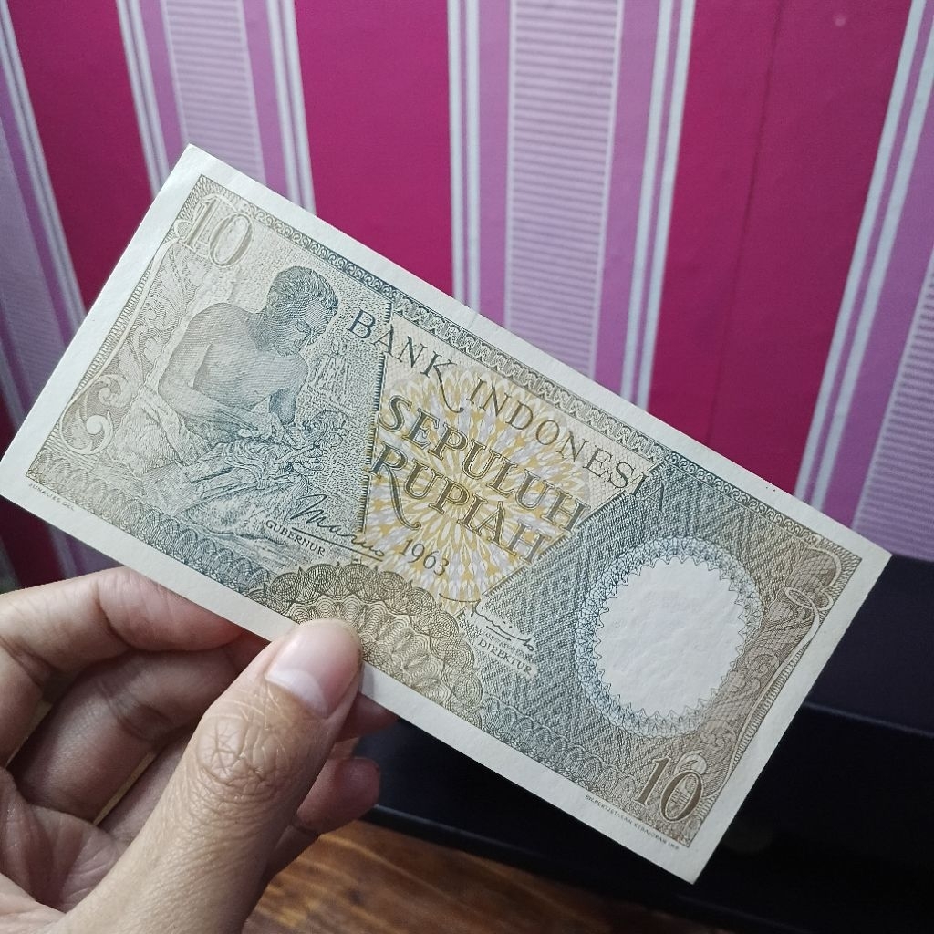 uang kuno 10 rupiah pekerja