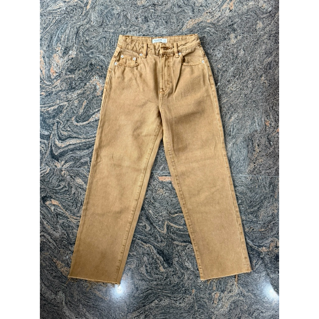 Pull&Bear Abrand Jeans 94 High & Wide jeans in a sand stone, toffee color