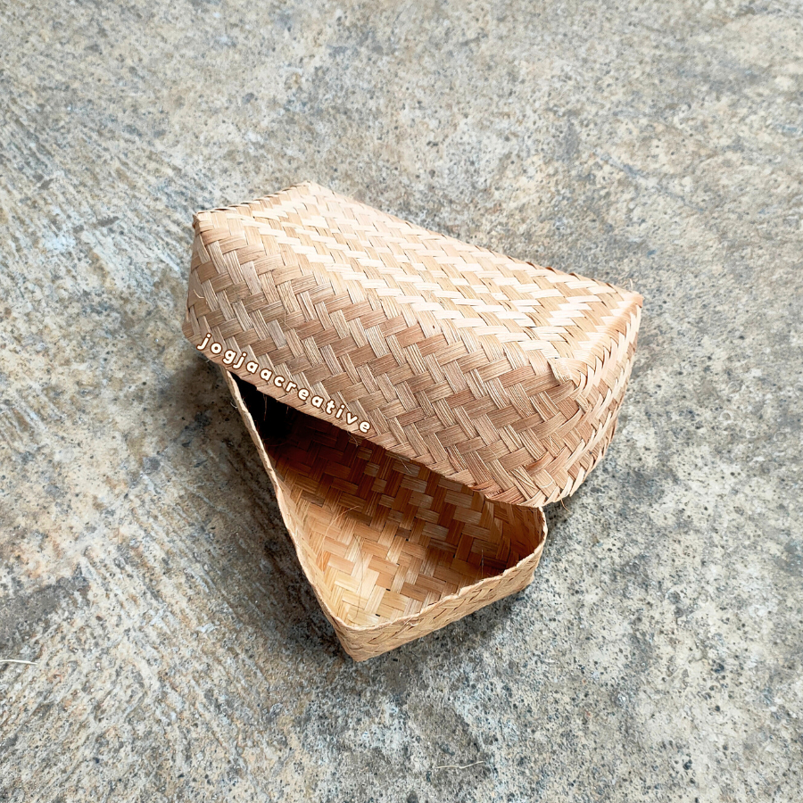 BESEK NATURAL PERSEGI PANJANG 20X10CM | keranjang bambu anyaman bambu natural