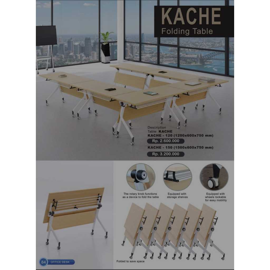 Meja Lipat Indachi / Folding Table / Meja Kantor / Meja Kerja / Meja Tulis / Meja Rapat / Meja Meeti