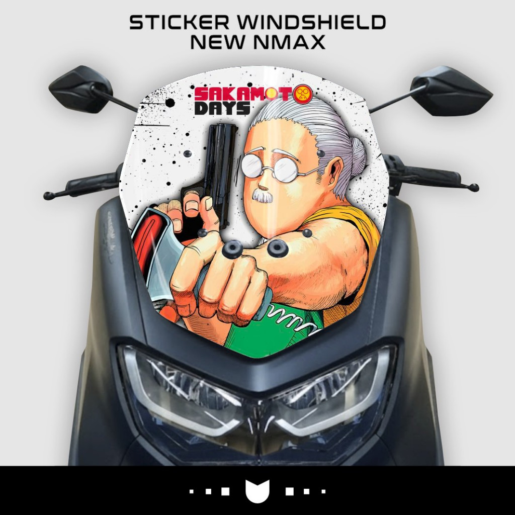 Sticker Windsield Visor Nmax 155 New Sakamoto Days Stiker Setiker Striker Striping Lis Visor Kaca De