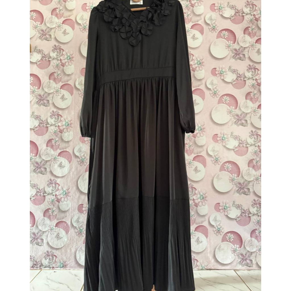 preloved dress panjang hitam allsize