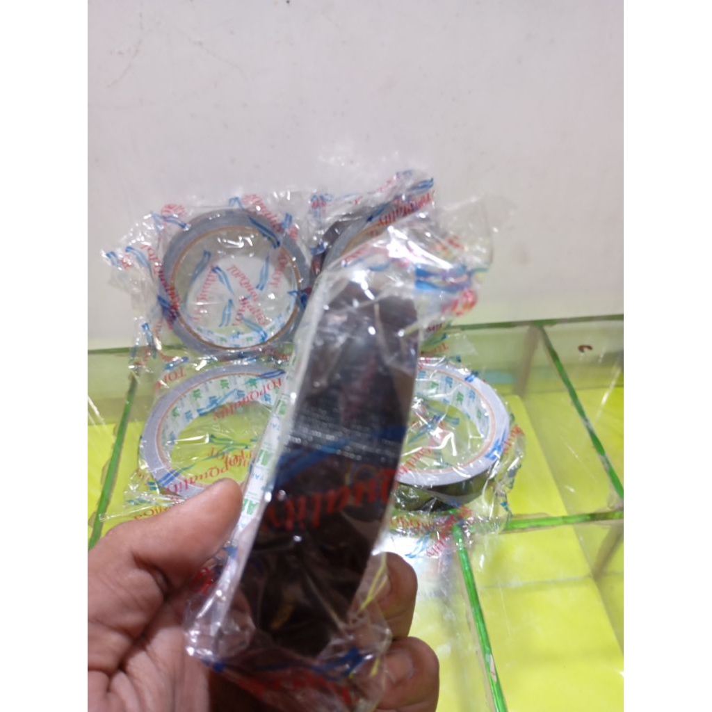 Lakban hitam kain ukuran 1 inci grosir perlusin 12pcs