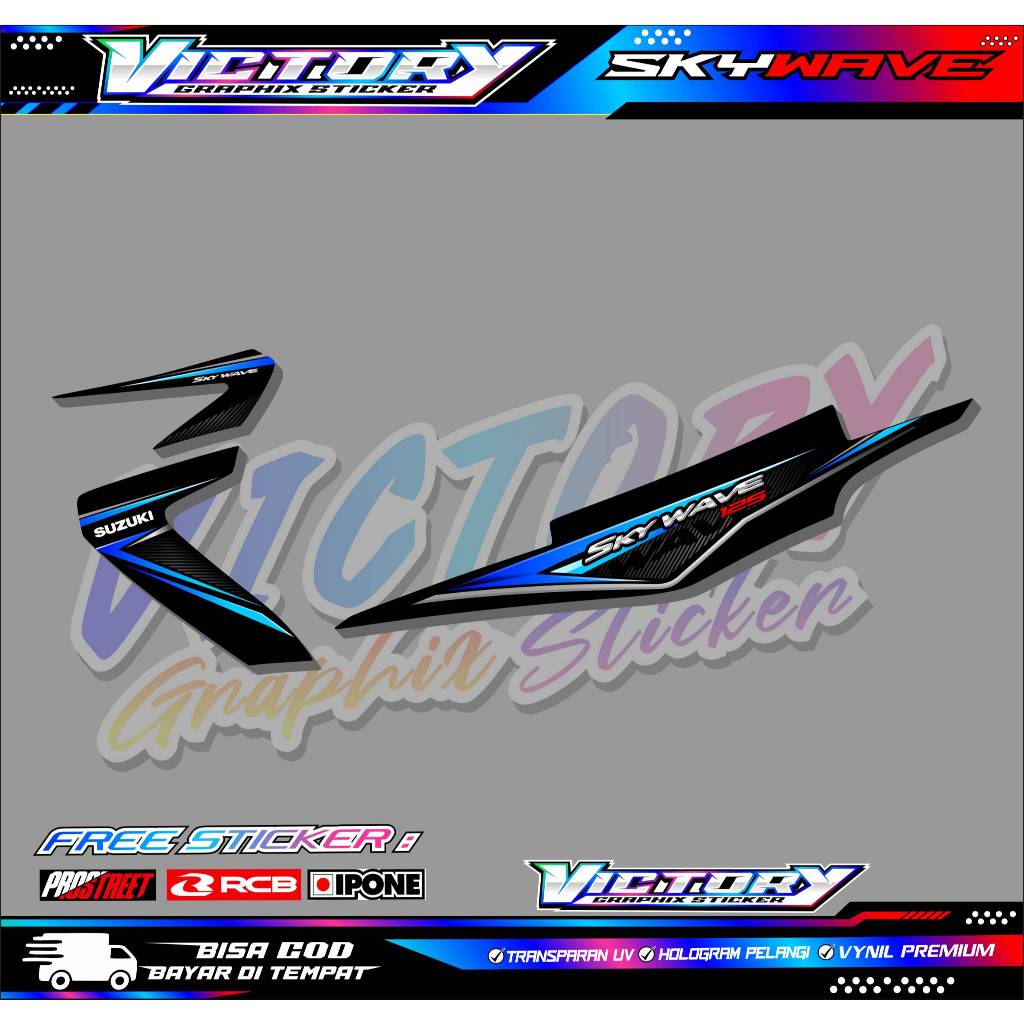 STRIPING VARIASI MOTOR SUZUKI SKY WAVE 125 / STICKER LIST VARIASI SUZUKI SKY WAVE 125