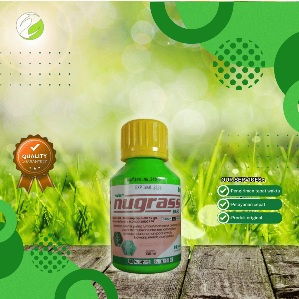 Herbisida selektif padi Nugras 100 ml untuk mengendalikan semua jenis gulma daun sempit