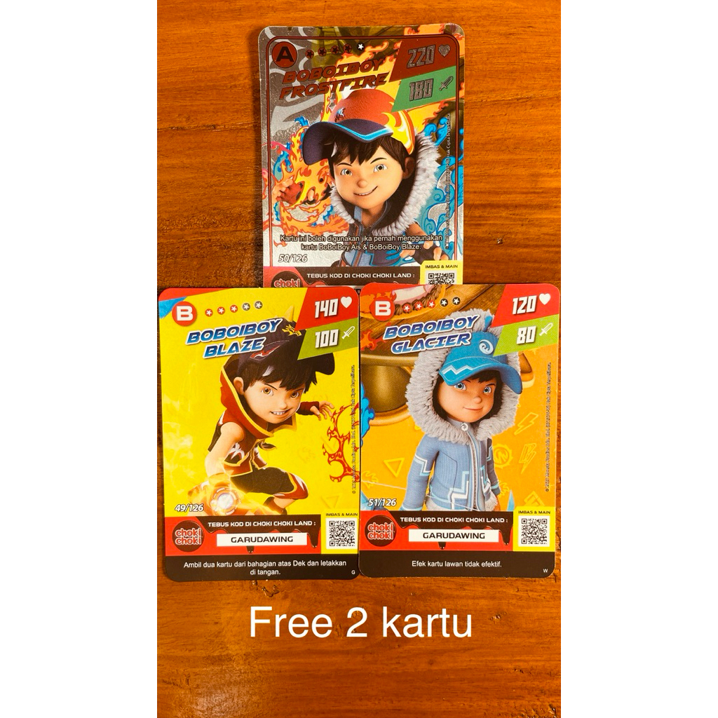 Choki choki Monsta Galaxy card boboiboy frost fire
