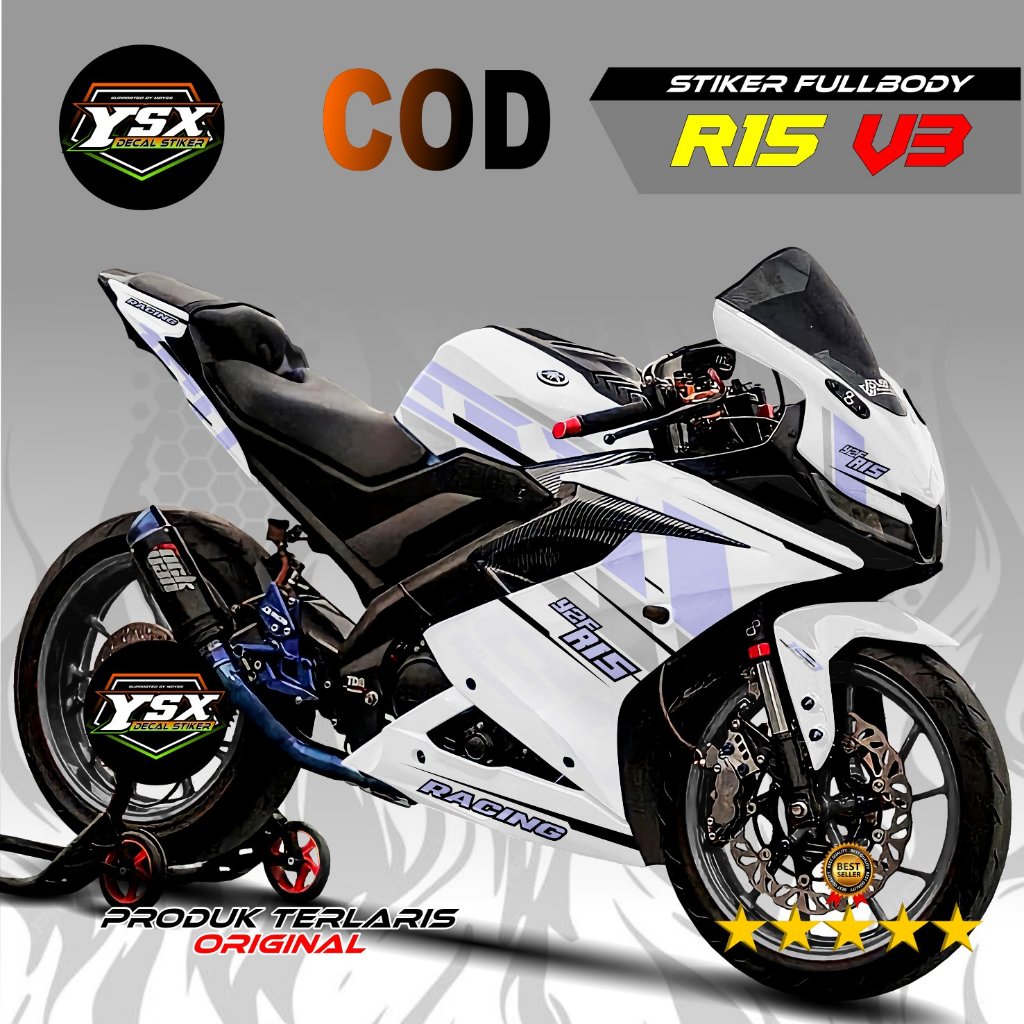 Decal Sticker Fullbody R15 V3 Racing New Putih