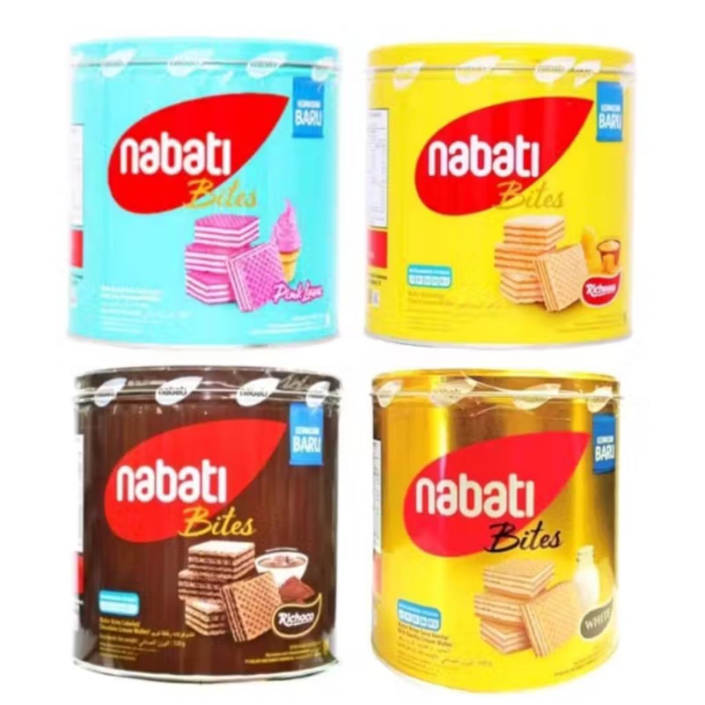 NABATI Wafer Kaleng 240 gr Richeese, Richoco, PinkLava, White & Strawberry Cheese- Wafer Nabati Kale