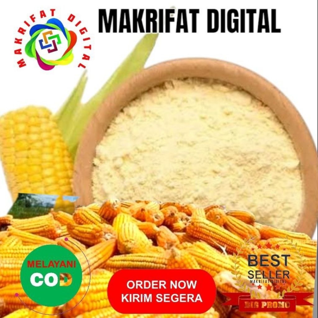 MAKRIFAT DIGITAL Paket 8 Kg TEPUNG JAGUNG HALUS Pakan Ternak DOC DOD Karbohidrat Penggemuk Ternak Un