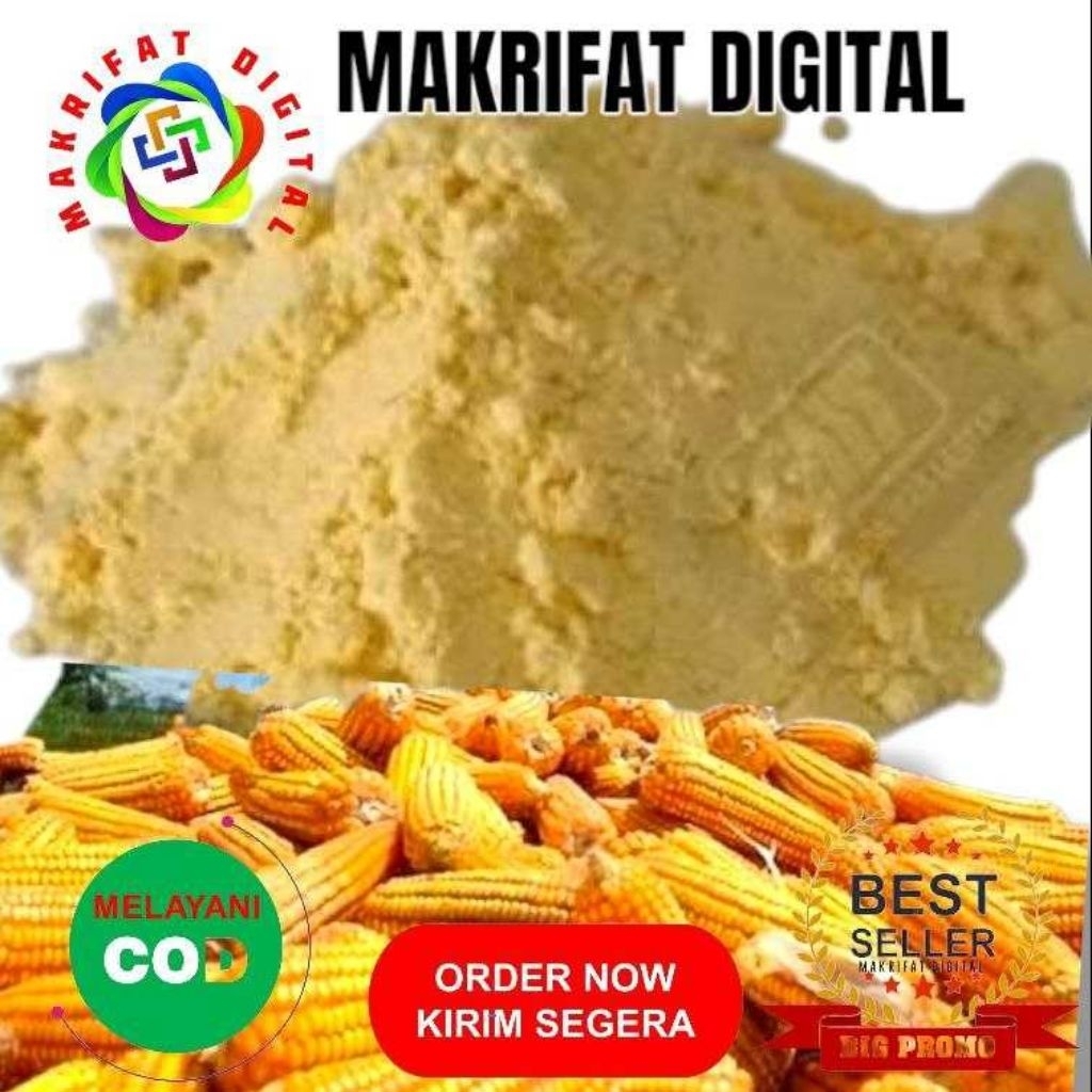 MAKRIFAT DIGITAL Paket 50 Kg TEPUNG JAGUNG HALUS Pakan Ternak DOC DOD Karbohidrat Penggemuk Ternak U