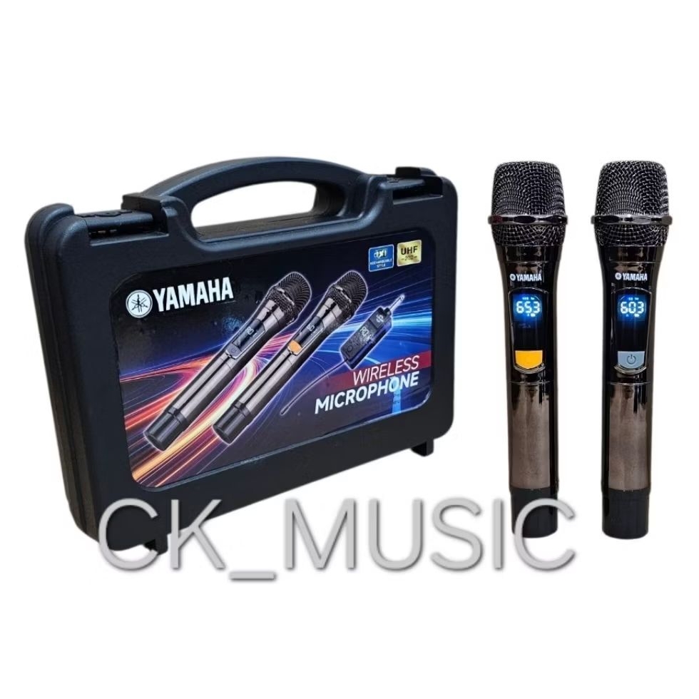 YAMAHA MIKROFON WIRELESS 502 YAMAHA UHF-202 MICROPHONE WIRELESS YAMAHA UHF202 MIC YAMAHA-502 DENGAN 