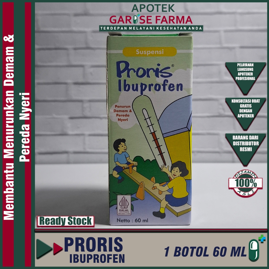 PRORIS SIRUP 60 mL || Ibuprofen | Obat Penurun Panas Pereda Nyeri | Obat Demam Anak