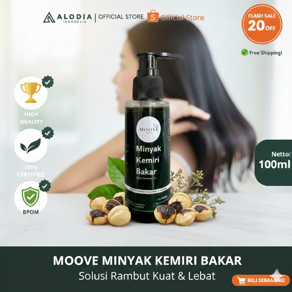 (COD)Minyak Kemiri Bakar 100ml Asli - Penumbuh Rambut & Brewok Original / Melebatkan Rambut Jambang 
