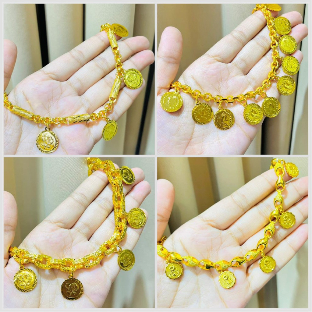Gelang tangan dubay gelang koin gold mewah