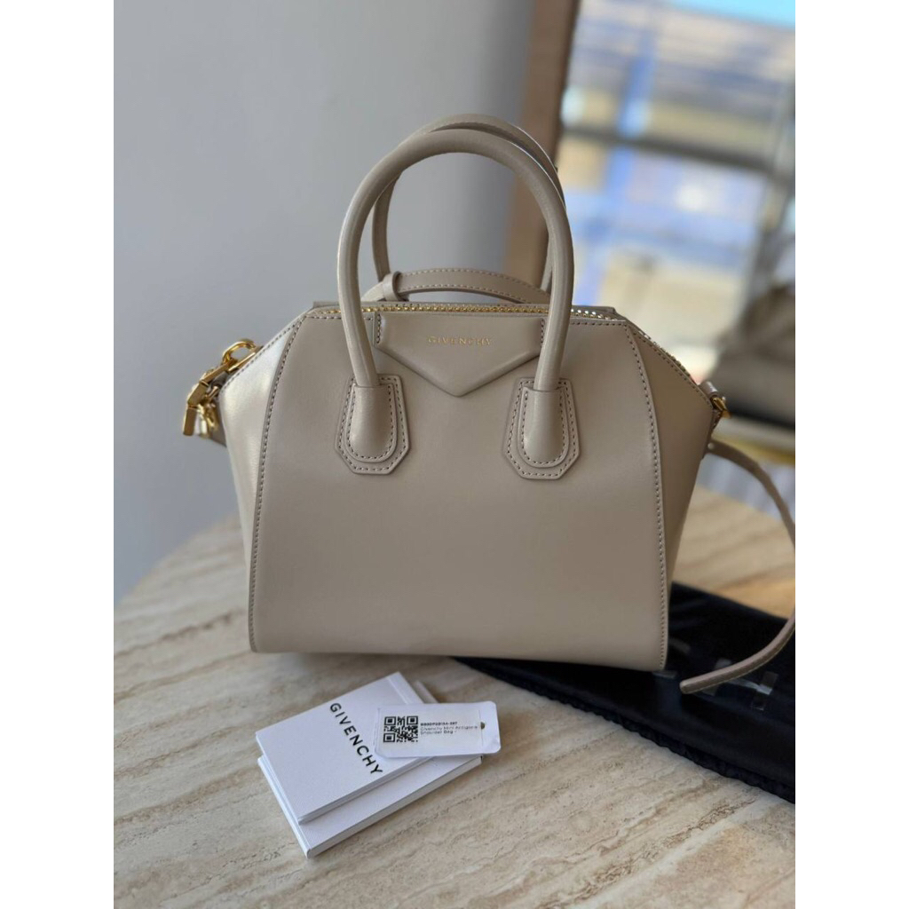 (PRELOVED) Givenchy Mini Antigona Light Beige Smooth Leather GHW 2022