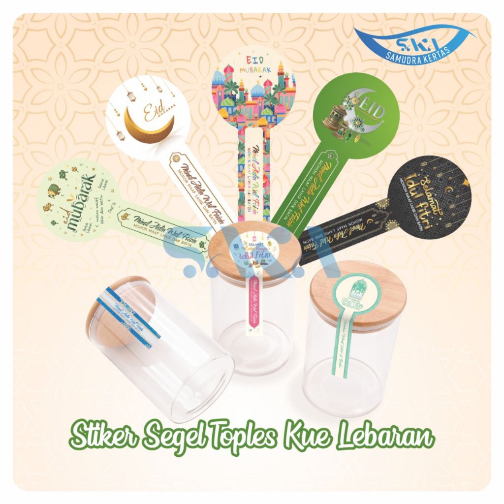 (20pcs) Stiker Toples Parcel Lebaran/Sticker Hampers/Stiker Segel Toples lucu dan Aesthetic