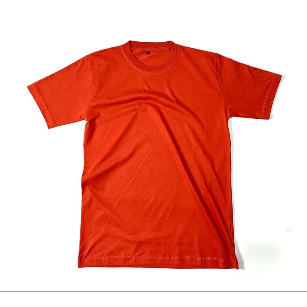 Kaos polos dewasa combed 24.s 100% cotton premium pria&wanita (merah bata)