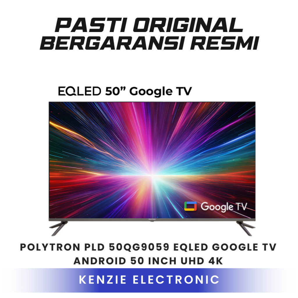 POLYTRON PLD 50QG9059 Smart Cinemax EQLED Google TV Android 50 Inch UHD 4K Garansi Resmi