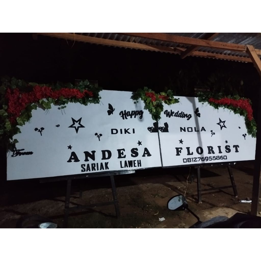 papan bunga Rustic/akrilik