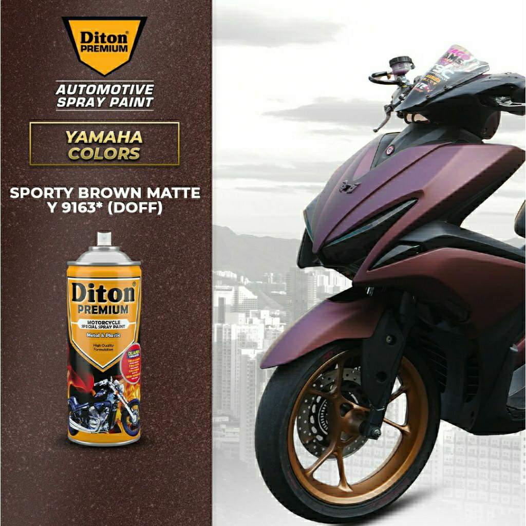 #MAU# Cat Semprot Diton Premium Paket Lengkap Sporty Brown Matte Y 9163 (9120,9124,Y9163,9130) Cokla