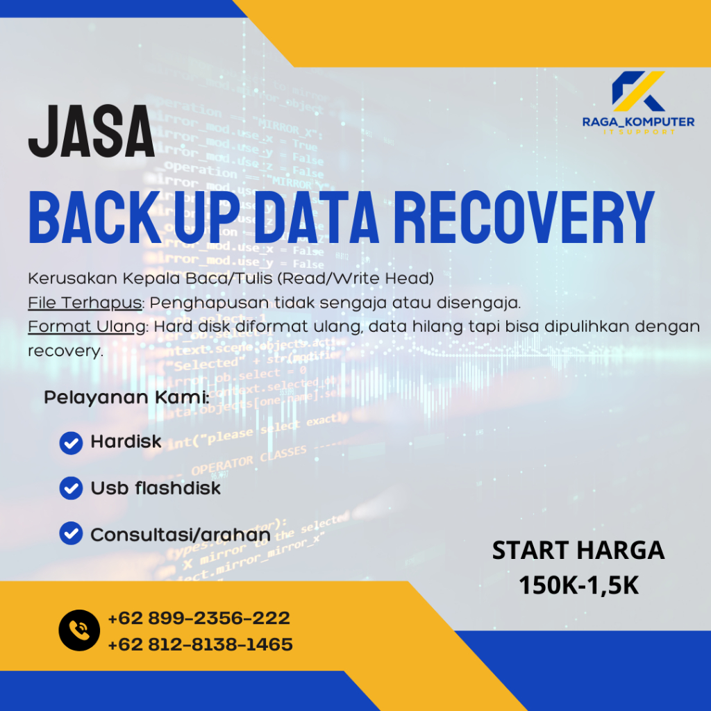 JASA BACKUP DATA RECOVERY -Hardisk-Usb flashdik-data hilang dll.