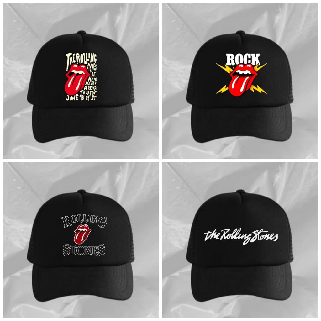 Topi pria wanita grup rolling stones/Topi base ball/Topi jaring/Topi distro keren