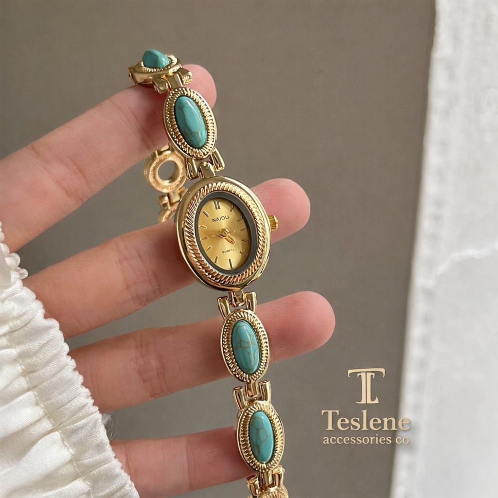 JAM TANGAN VINTAGE | JAM TANGAN KLASIK | JAM TANGAN GELANG BATU PREMIUM SUDAH TERMASUK BOX JAM TANGA