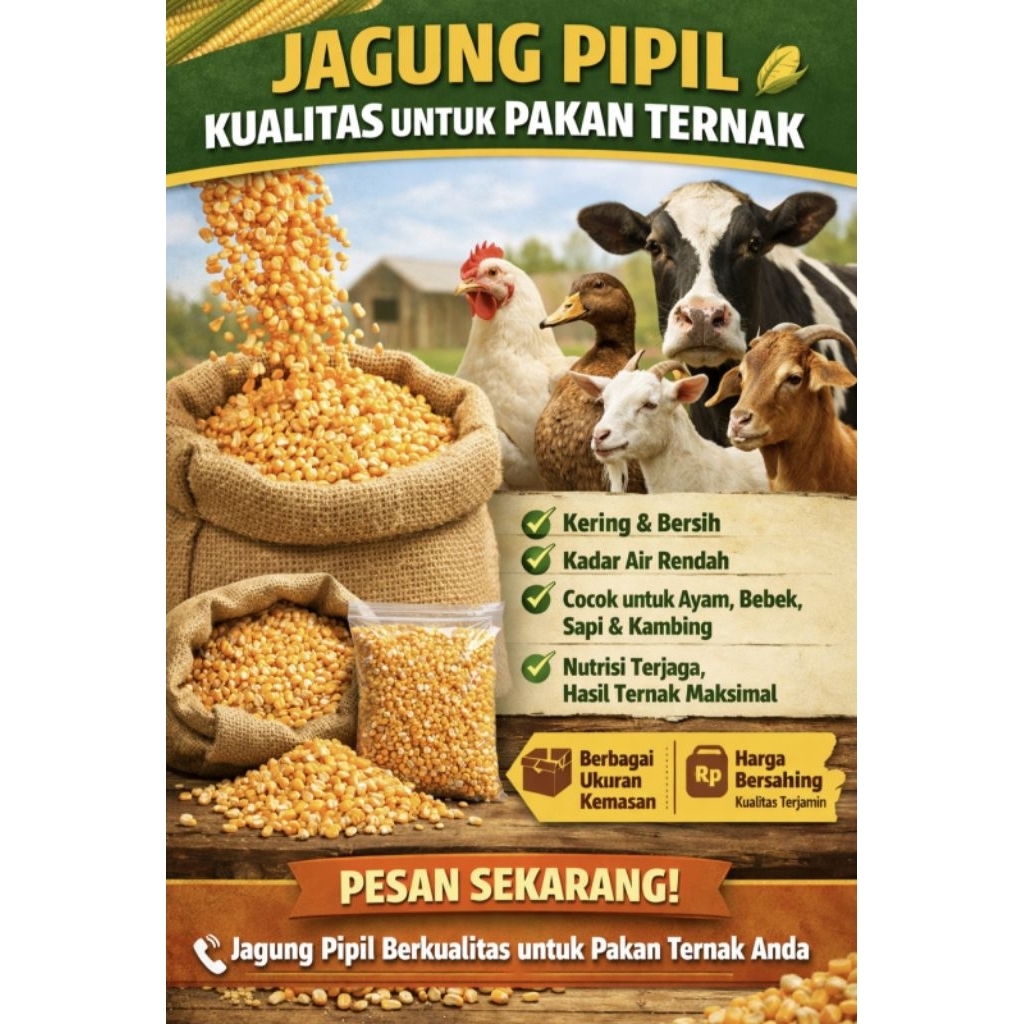1KG JAGUNG PIPIL KERING KUALITAS UNTUK PAKAN AYAM