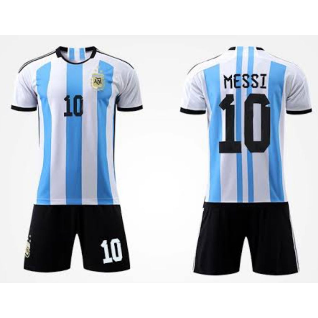 Jersey Bola anak Argentina L Messi Setelan Baju bola Anak