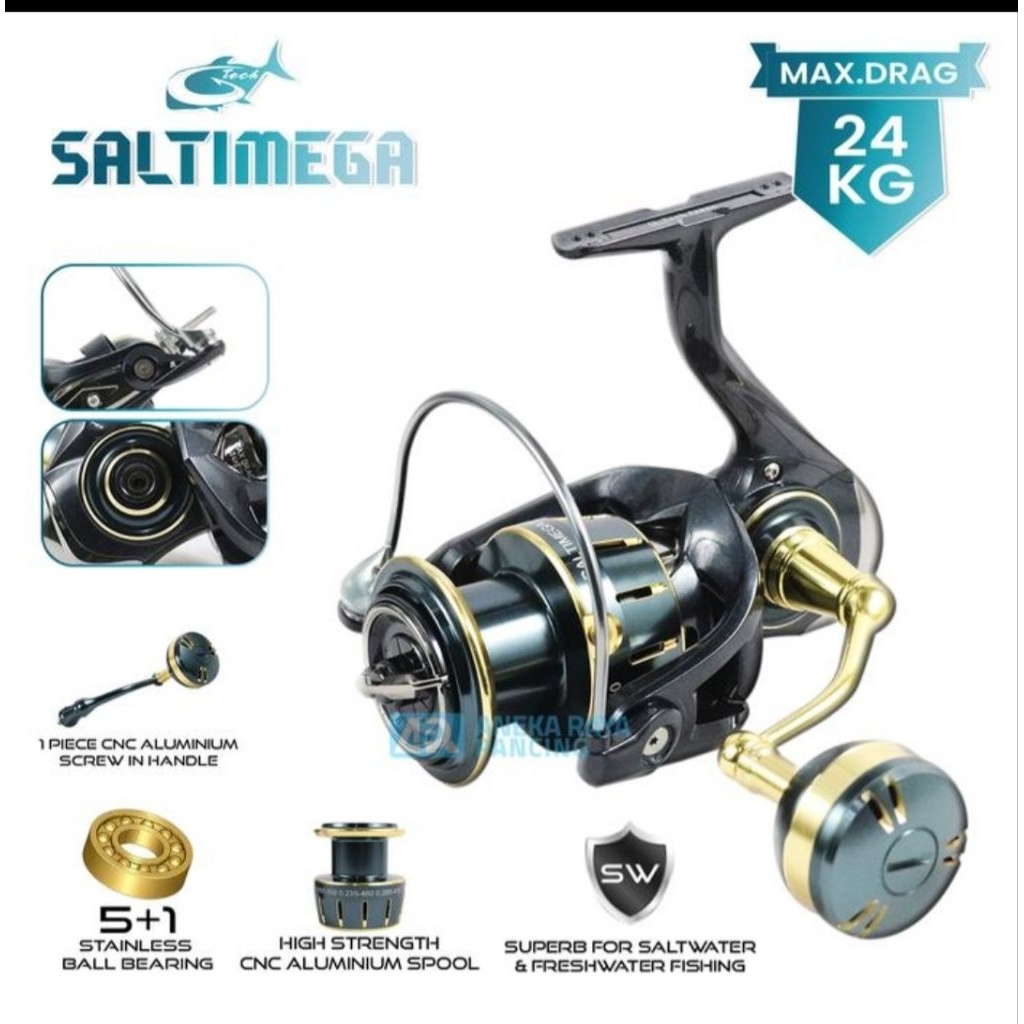 Reel Spinning G-TECH SALTIMEGA 4000 | 5000 | 6000 | 8000 Power Handle Reel Jigging Reel Dasaran Salt