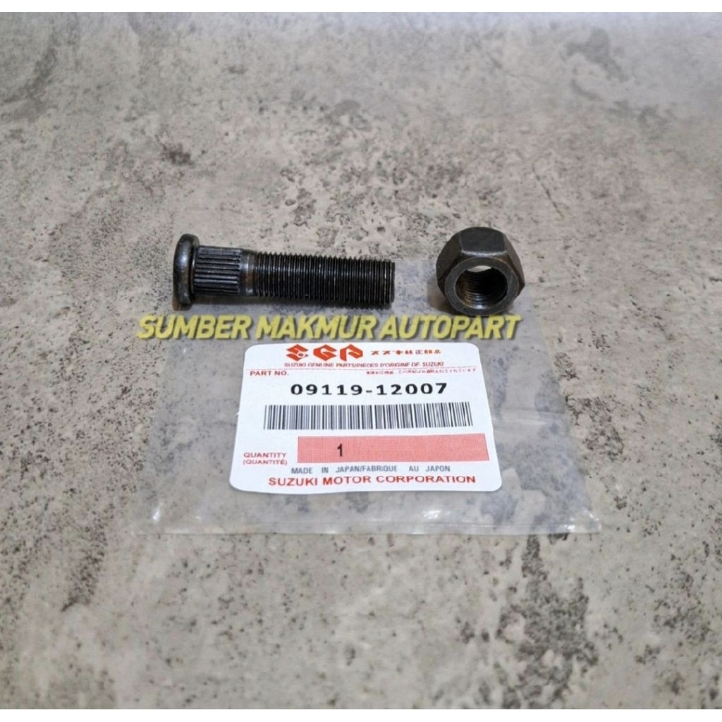 BAUT RODA PANJANG HUB BOLT.LONG SUZUKI FUTURA EXTRA 09119 - 12007 HITAM
