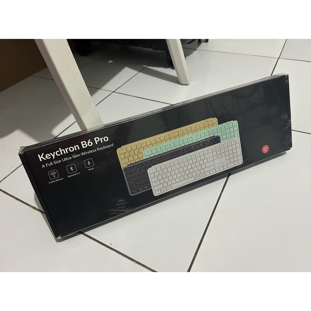 Keychron B6 Pro Keyboard Nirkabel Ultra Tipis untuk Mac & Windows - Full Size, 109 Kunci