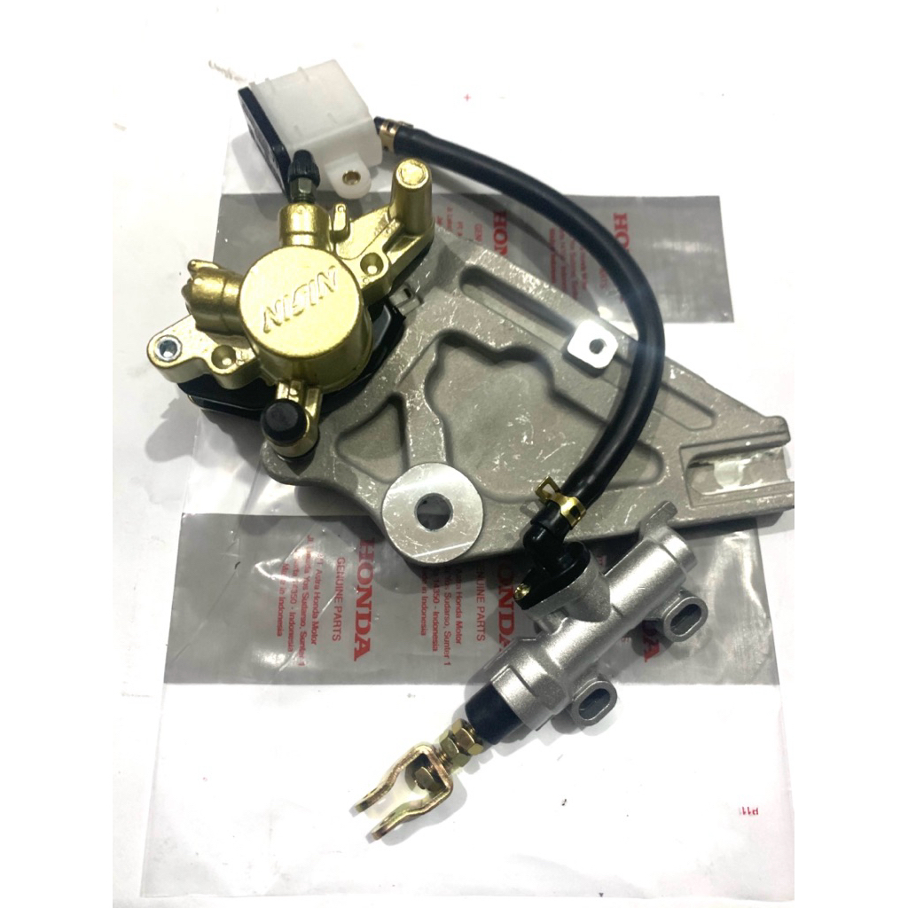 Master Rem Set + Kaliper Belakang + Breket Dudukan Kaliper Belakang Honda Supra X 125,Supra x 125 fi