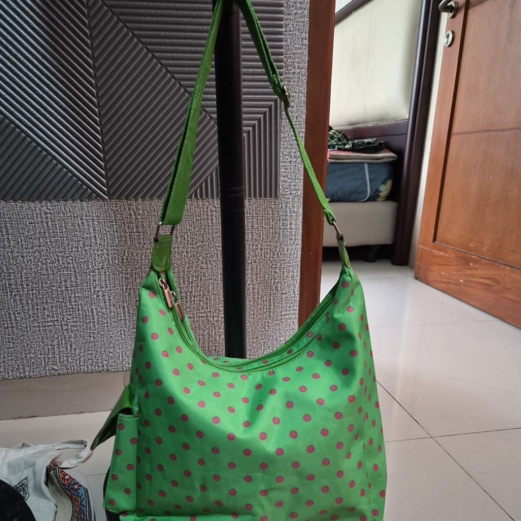 Tas nilon polkadot wanita