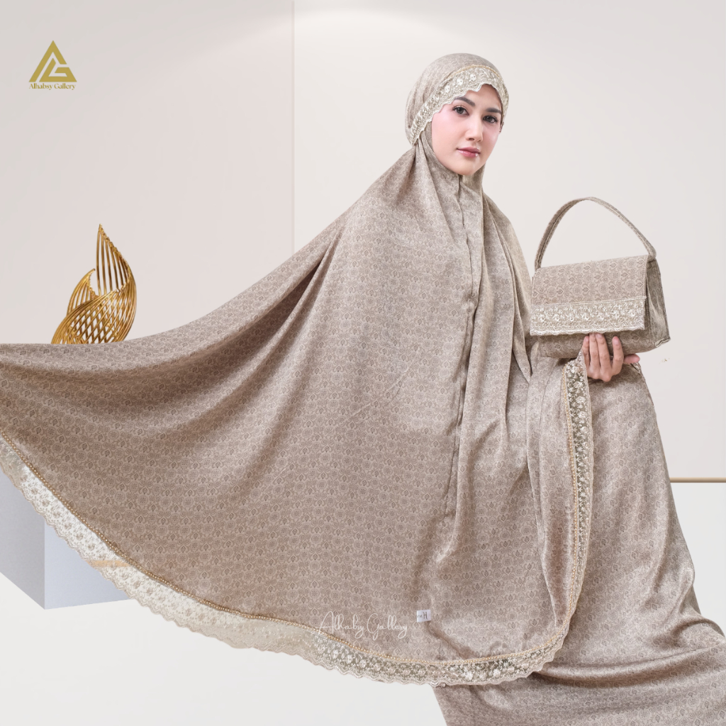 Alhamdulillah - Mukena Dewasa Premium Santorini Silk 3in1 Renda mewah Khaifa Series
