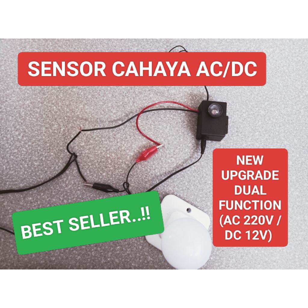SENSOR CAHAYA SUPER AC DC OTOMATIS (220V OR 12V)