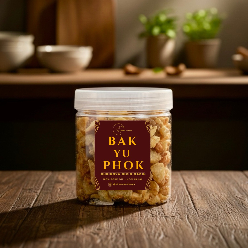 Ampas Lemak Babi / Bak Yu Phok Premium 200gram - Kemasan Toples Tebal