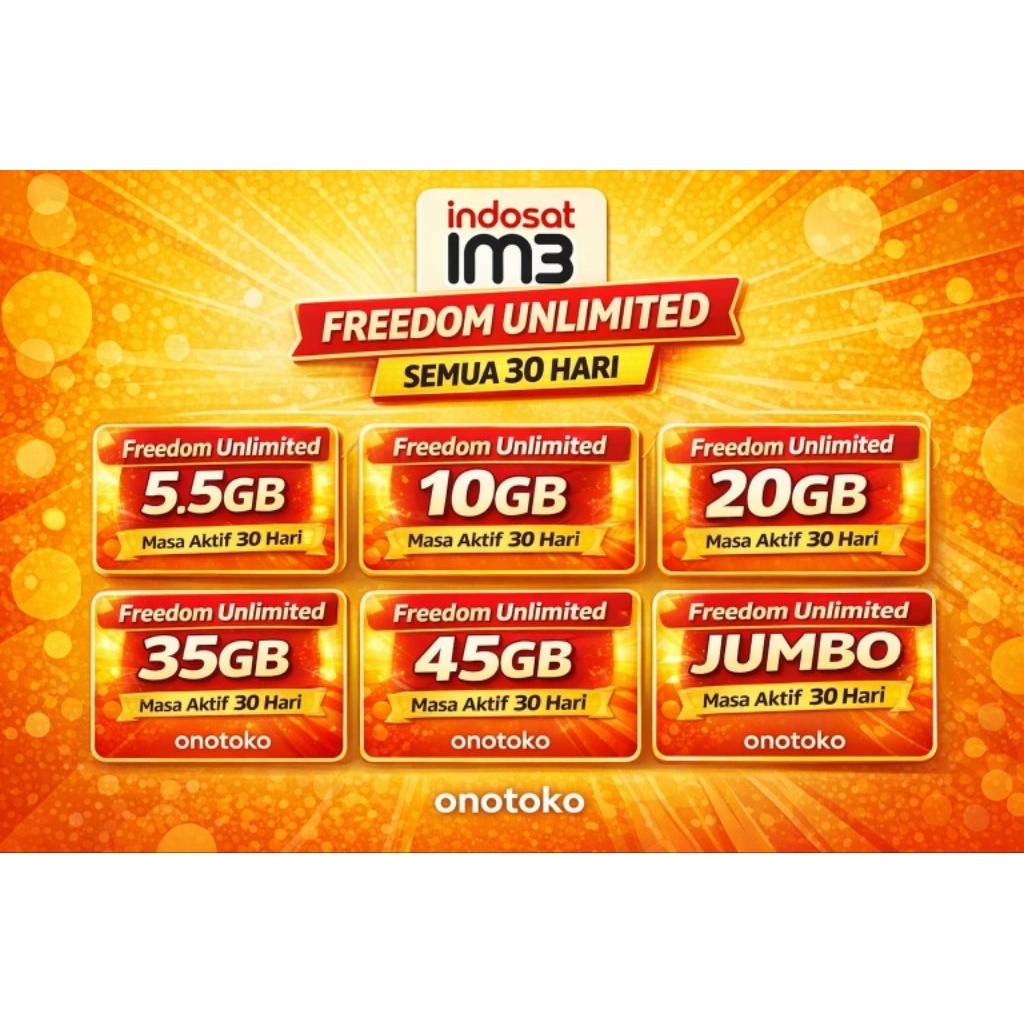 Paket Data Im3 Freedom Unlimited 30 hari