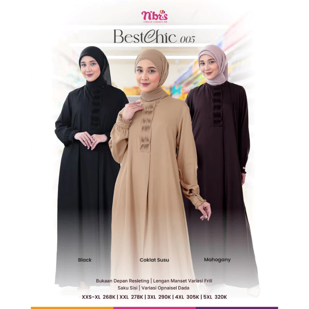 gamis merk nibras terbaru bestchic 005 gamis ibu, gamis remaja, gamis kajian, gamis harian
