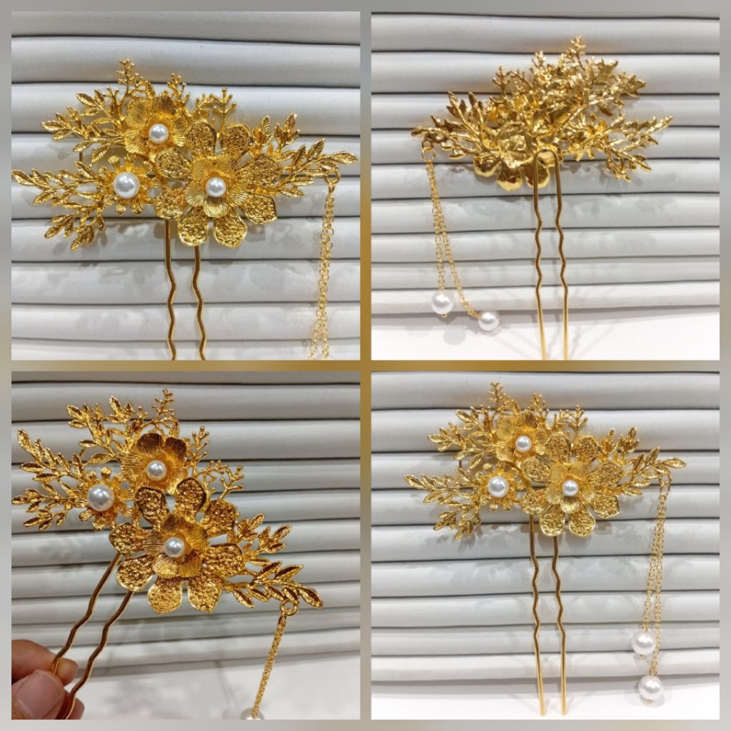 cucuk konde bunga emas untuk sanggul bali / aksesoris sanggul / cucuk konde