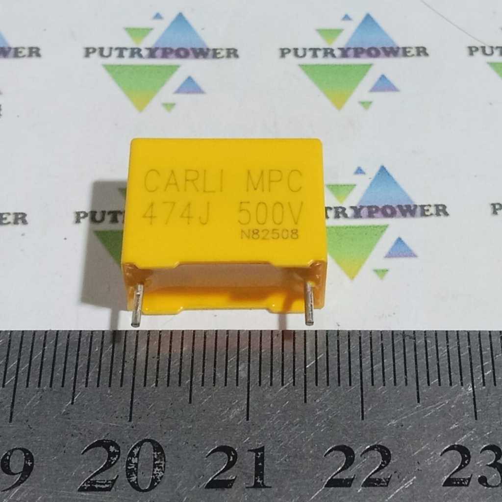 5PCS  CARLI MPC 474J 500V 15mm MKM 470nf 500V 474 kuning capasitor 470n kapasitor 470 n nf capacitor