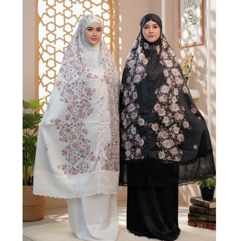 MUKENA SILK  JUMBO CANTIK MEWAH / MUKENA LEBARAN HAJI UMROH TAS TRAVELING MUTIARA