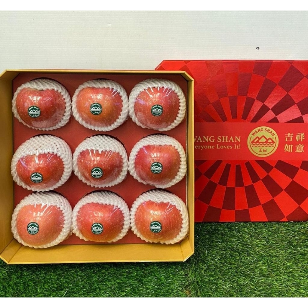 Apel Fuji Wangshan Octagon Isi 9 Premium | Apel Fuji Wangshan Giftbox Imlek